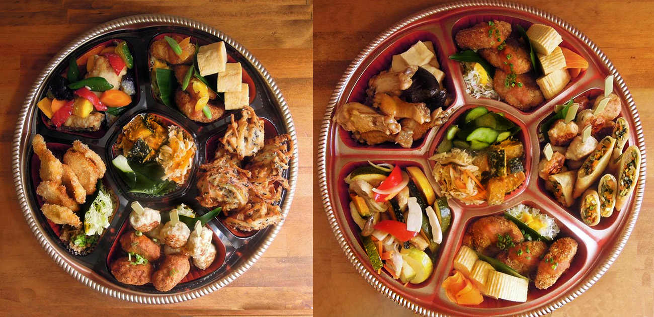 べじさら食堂のオードブル盛り合わせ。無農薬、オーガニックの食材を使用したすべて手作りのオードブルです。